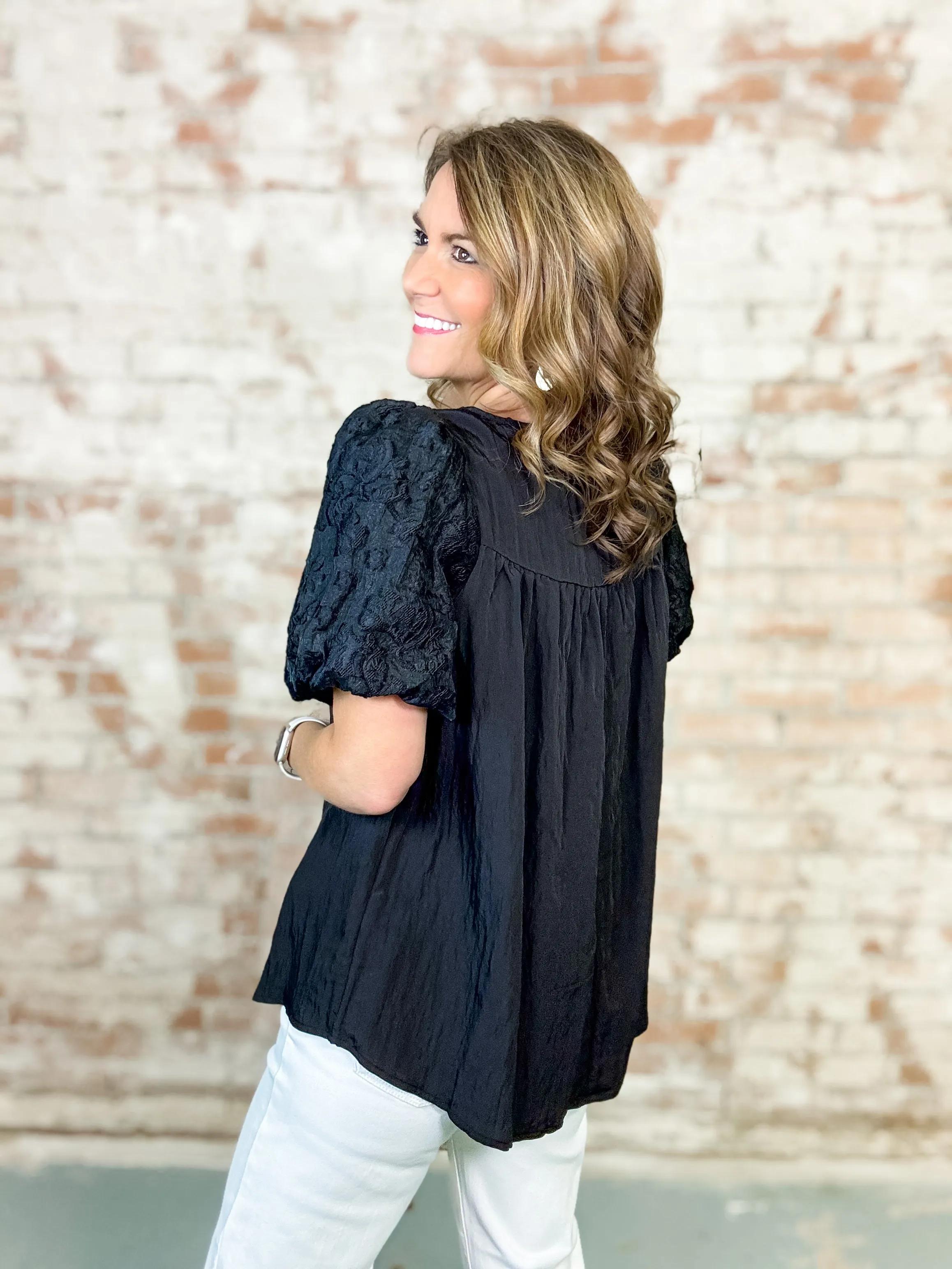 Mary Black Burnout Top
