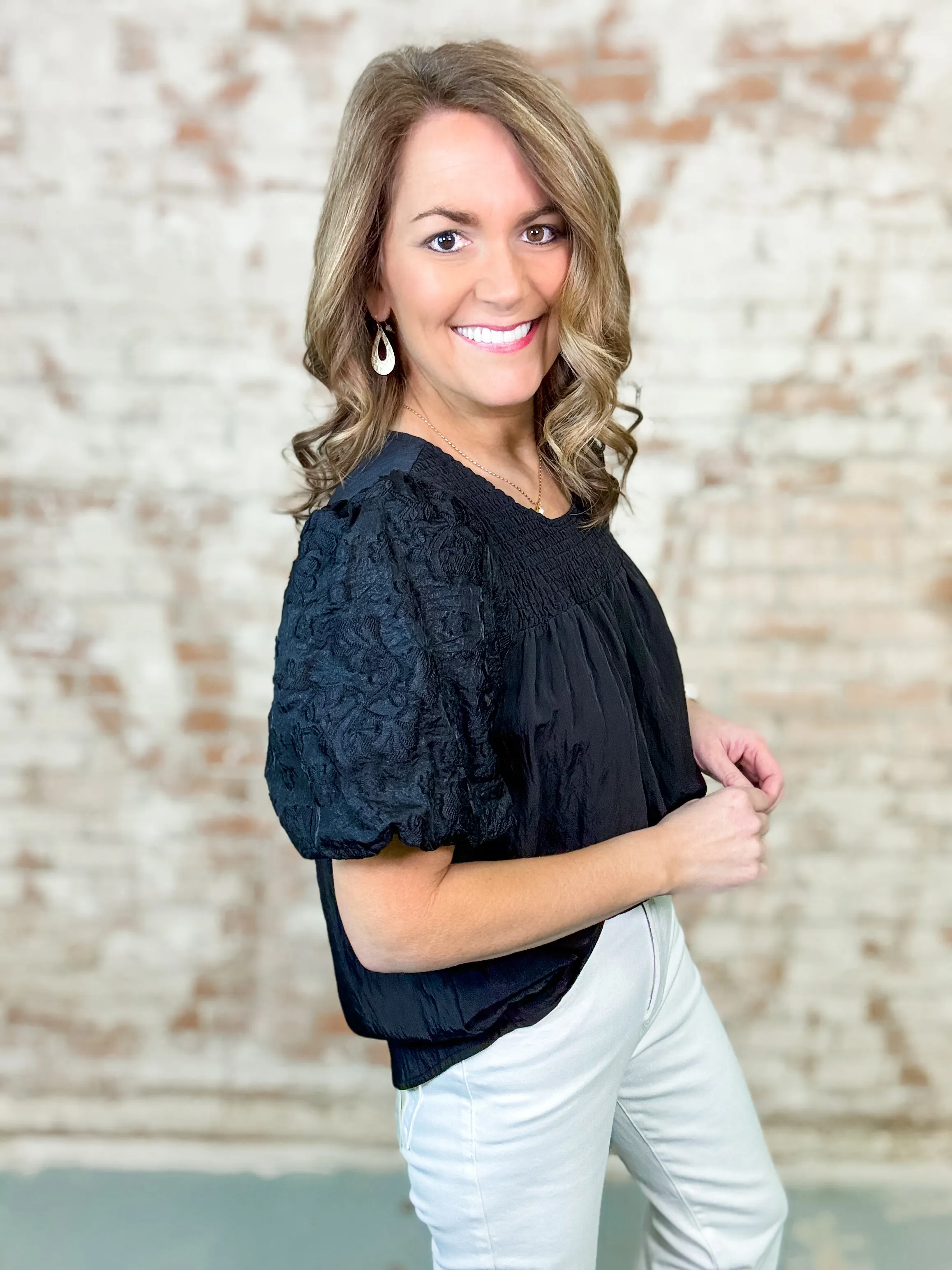 Mary Black Burnout Top