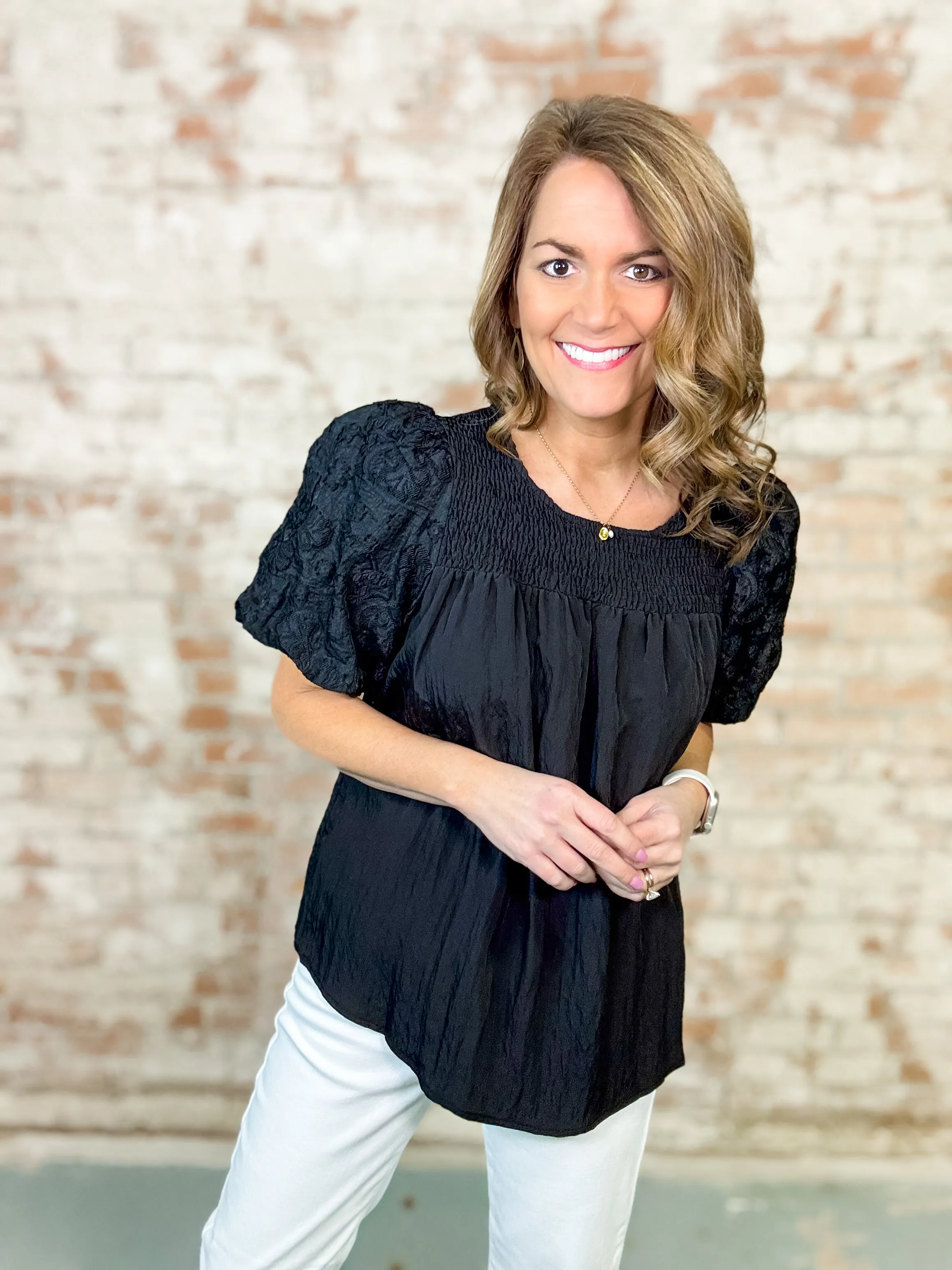 Mary Black Burnout Top