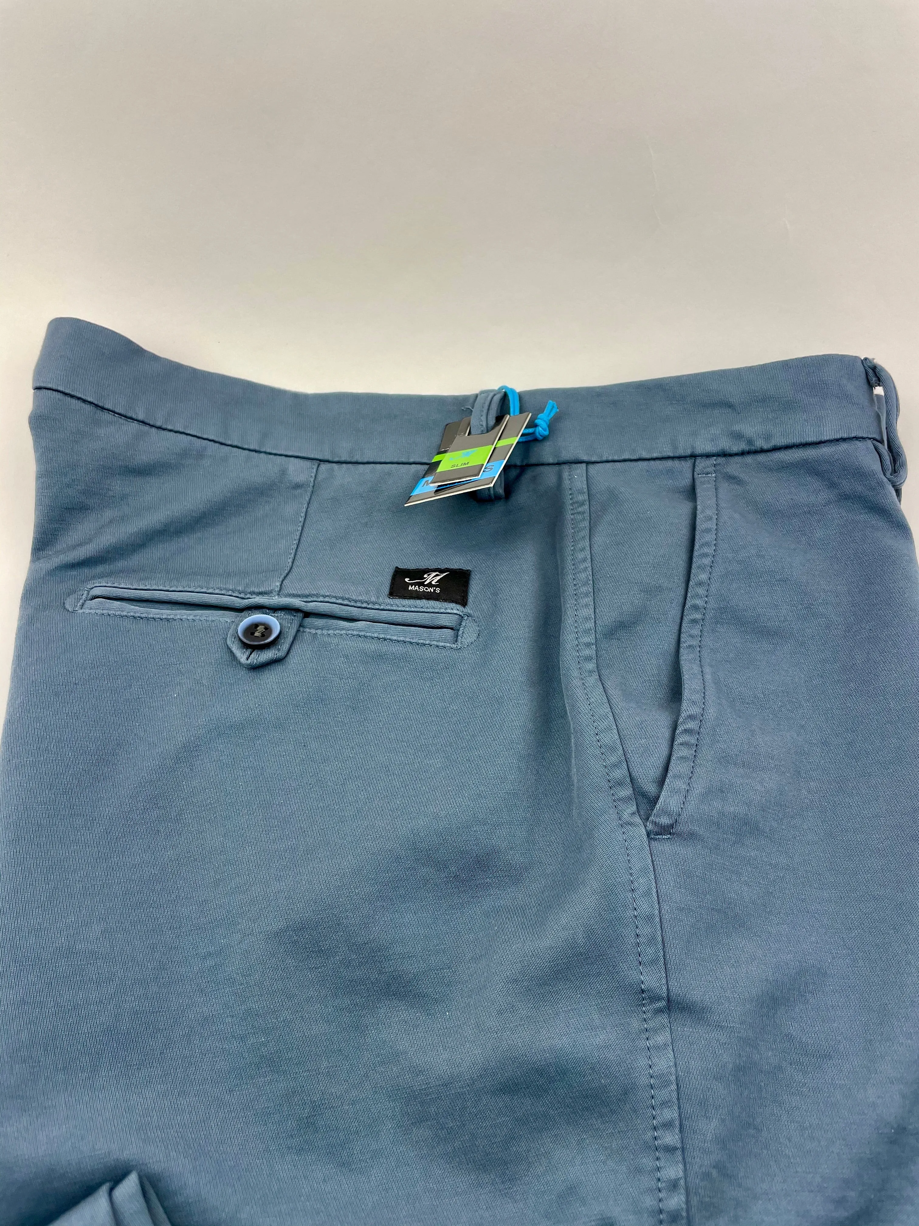 Mason's Torino Jersey Fabric Chino Shark Blue