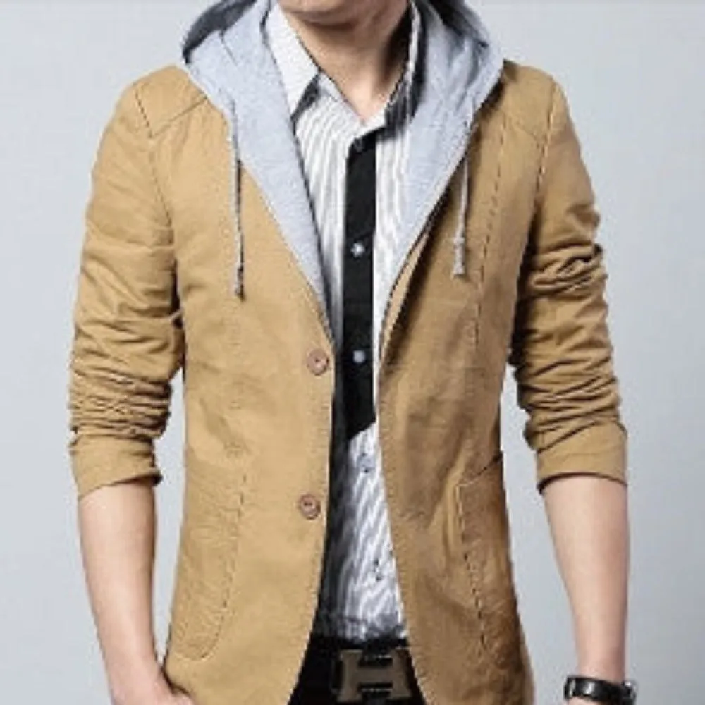 Mens Blazer with Removable Hood
