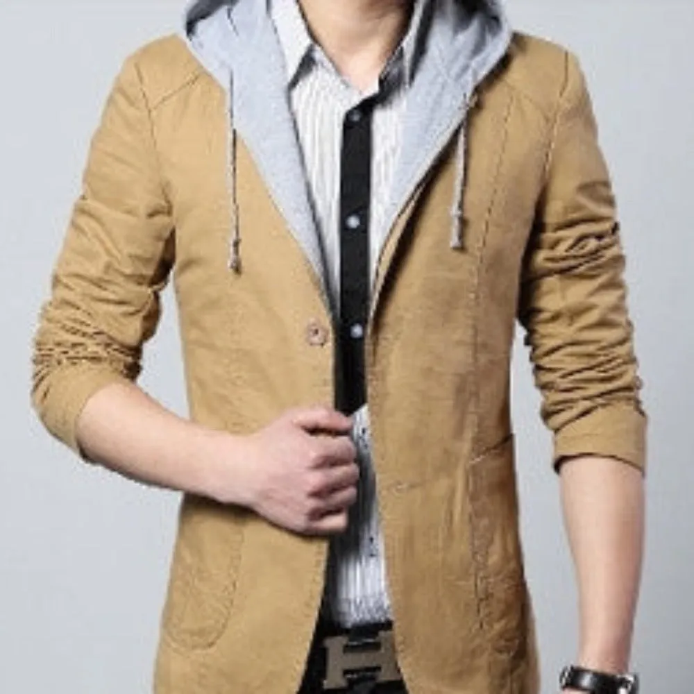 Mens Blazer with Removable Hood