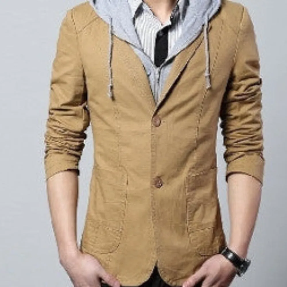 Mens Blazer with Removable Hood