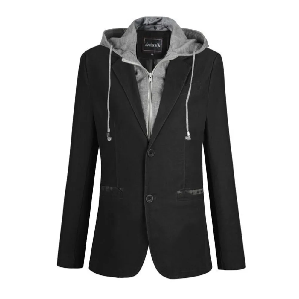 Mens Blazer with Removable Hood