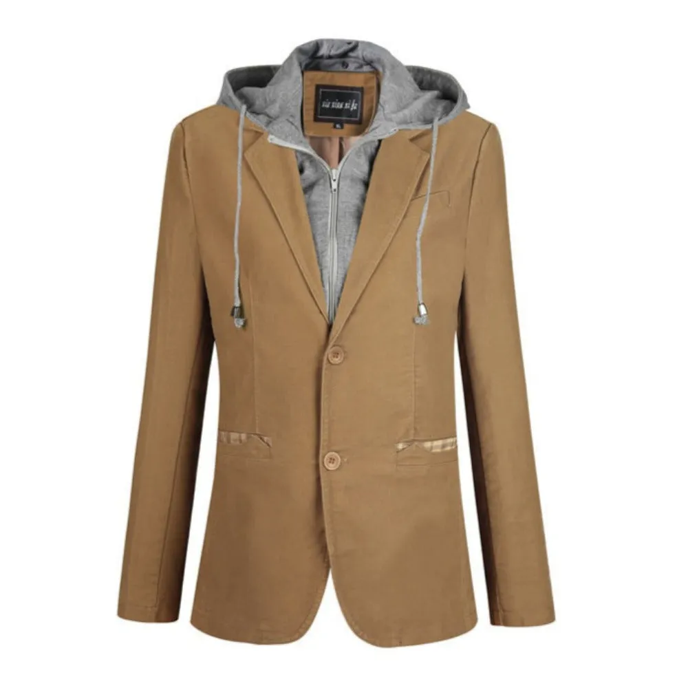 Mens Blazer with Removable Hood