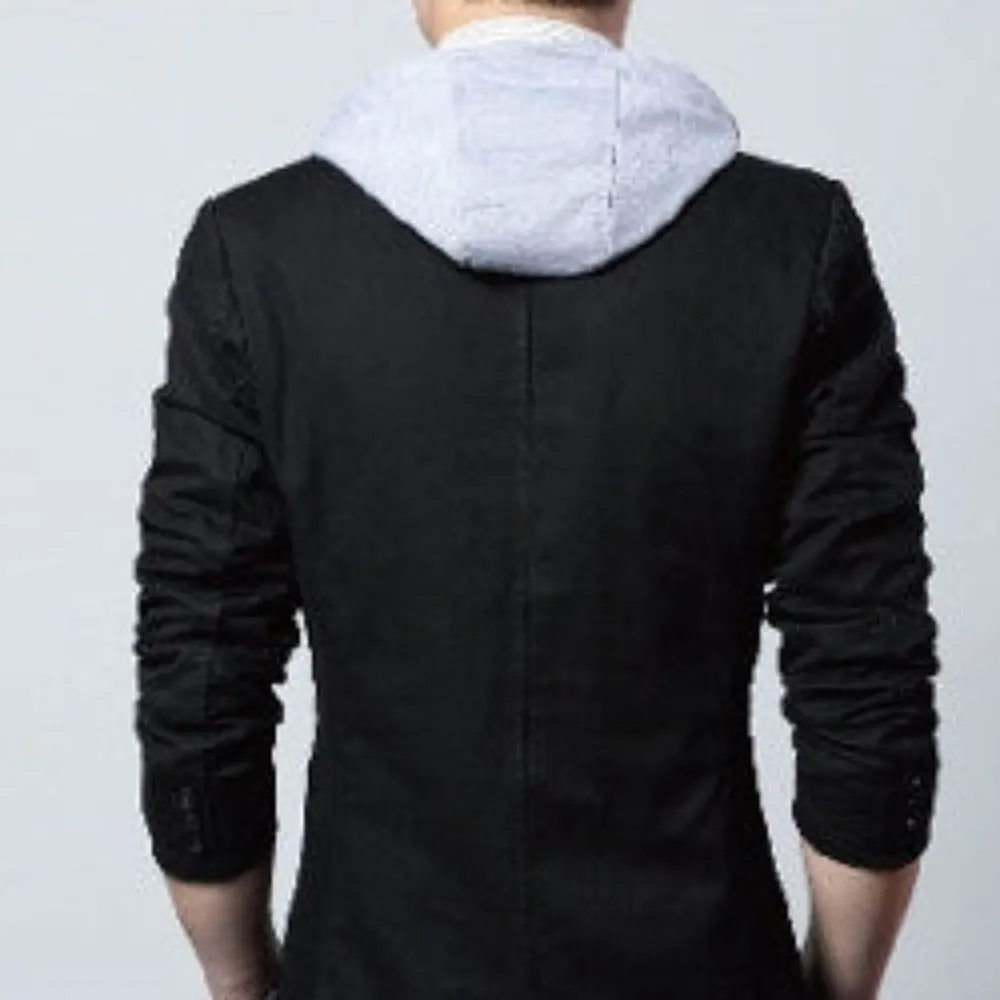 Mens Blazer with Removable Hood