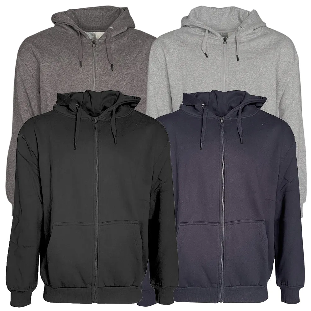 Men's Hoodie Full Zip Pockets Casual Drawstring Pullover Hooded Sweatshirt