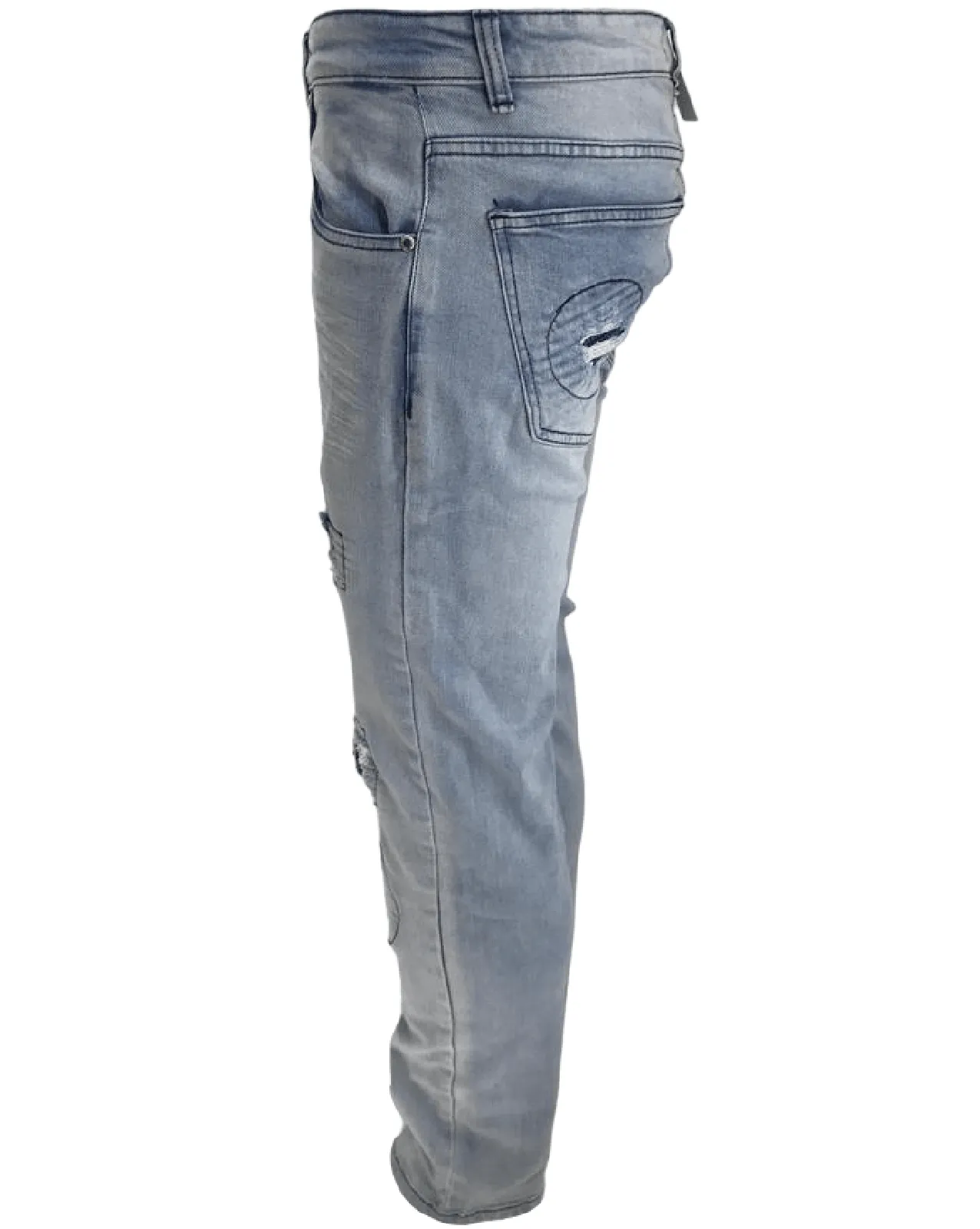 Men's Ripped Jeans Light Blue Men Peviani Carrot Fit Jean Designer Slim Patchwork Biker Denim Trouser Jeans Pants