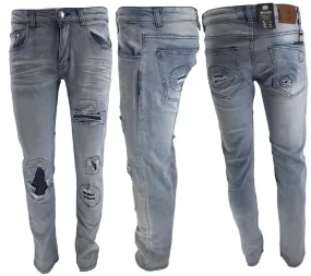 Men's Ripped Jeans Light Blue Men Peviani Carrot Fit Jean Designer Slim Patchwork Biker Denim Trouser Jeans Pants