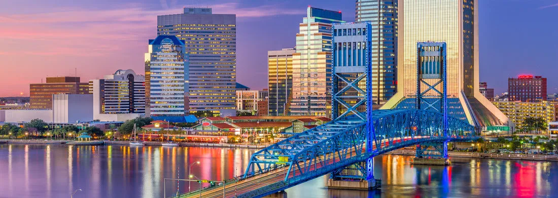 Noah Jigsaw Puzzle Jacksonville, Florida, USA Downtown skyline at dusk over St. Johns River panorama 1000 pieces