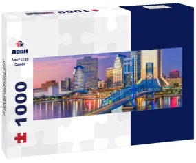 Noah Jigsaw Puzzle Jacksonville, Florida, USA Downtown skyline at dusk over St. Johns River panorama 1000 pieces