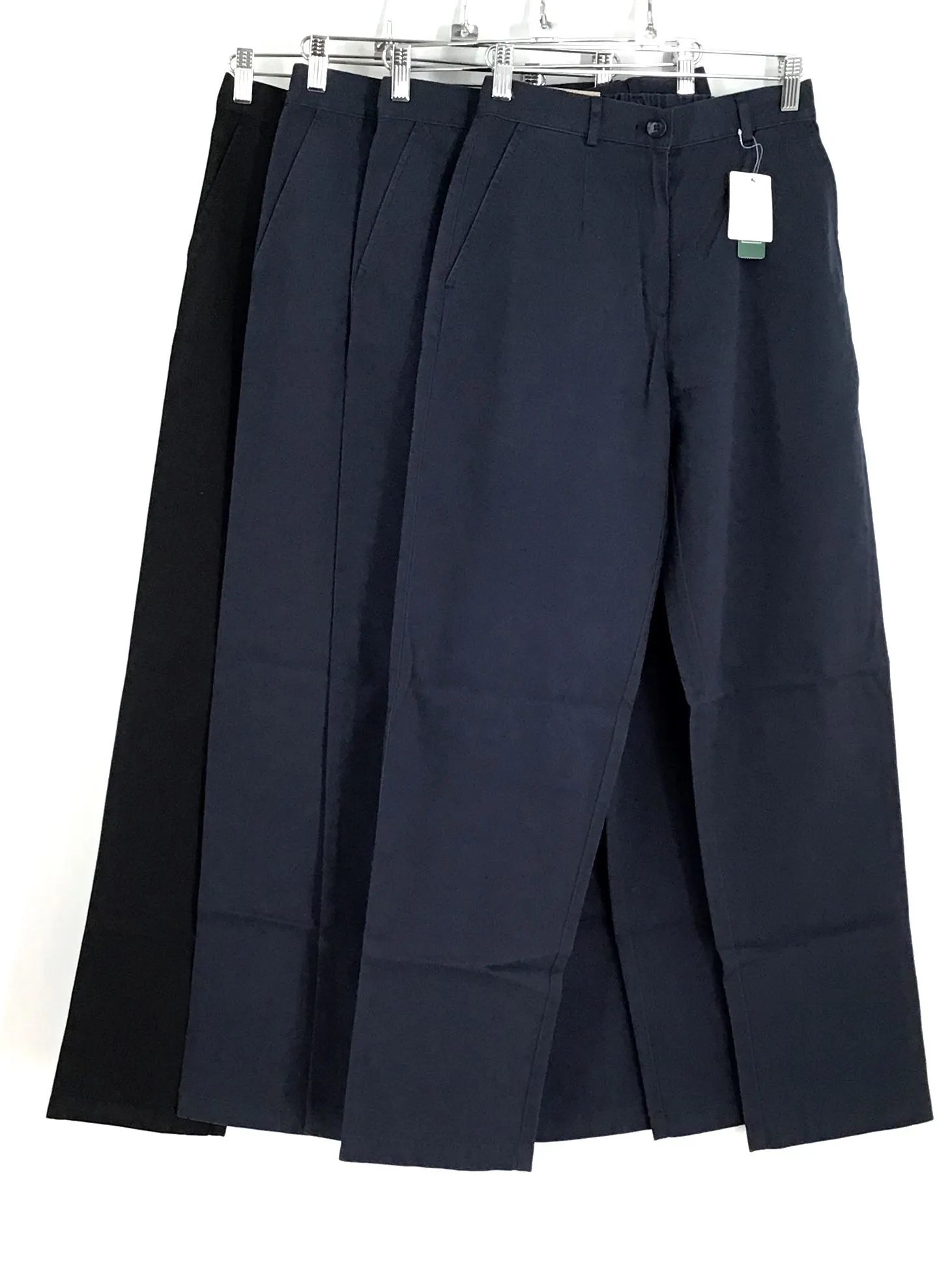 NWT L.L. Bean Women's Navy Blue Black Twill Chino Pants - Size 4 M/T Lot Of 4