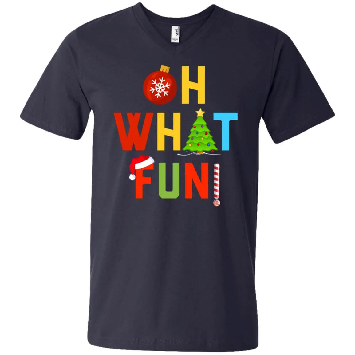 Oh What Fun Merry Christmas Men V-Neck T-Shirt