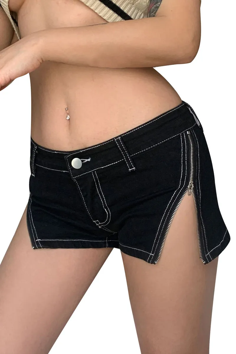 PD1062 Zip Up Denim Shorts