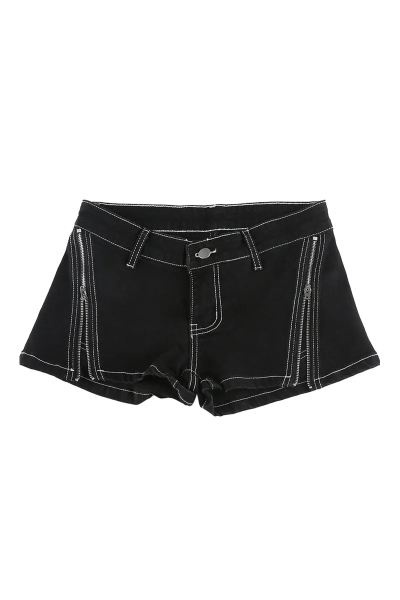 PD1062 Zip Up Denim Shorts