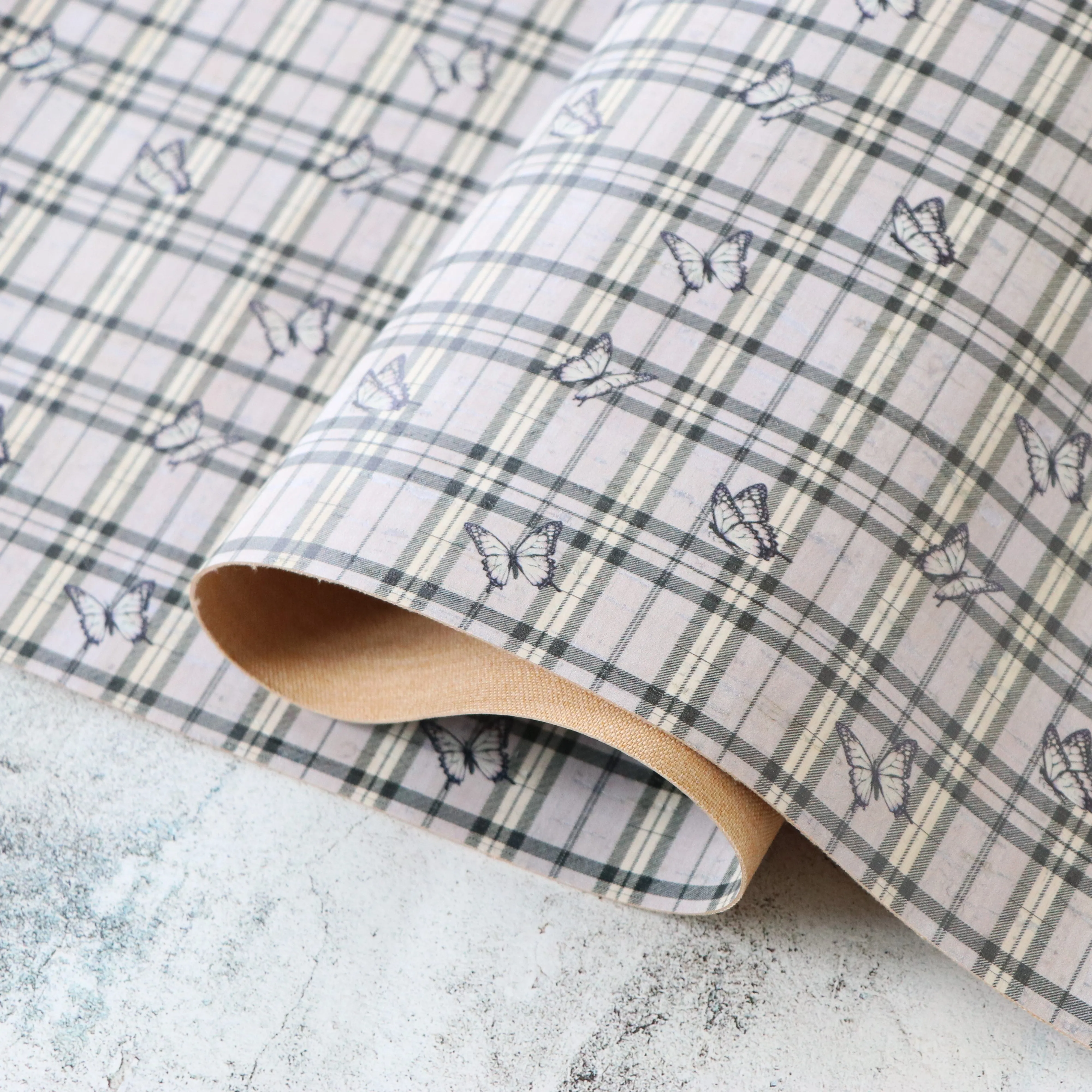 Preppy Plaid Cork Fabric