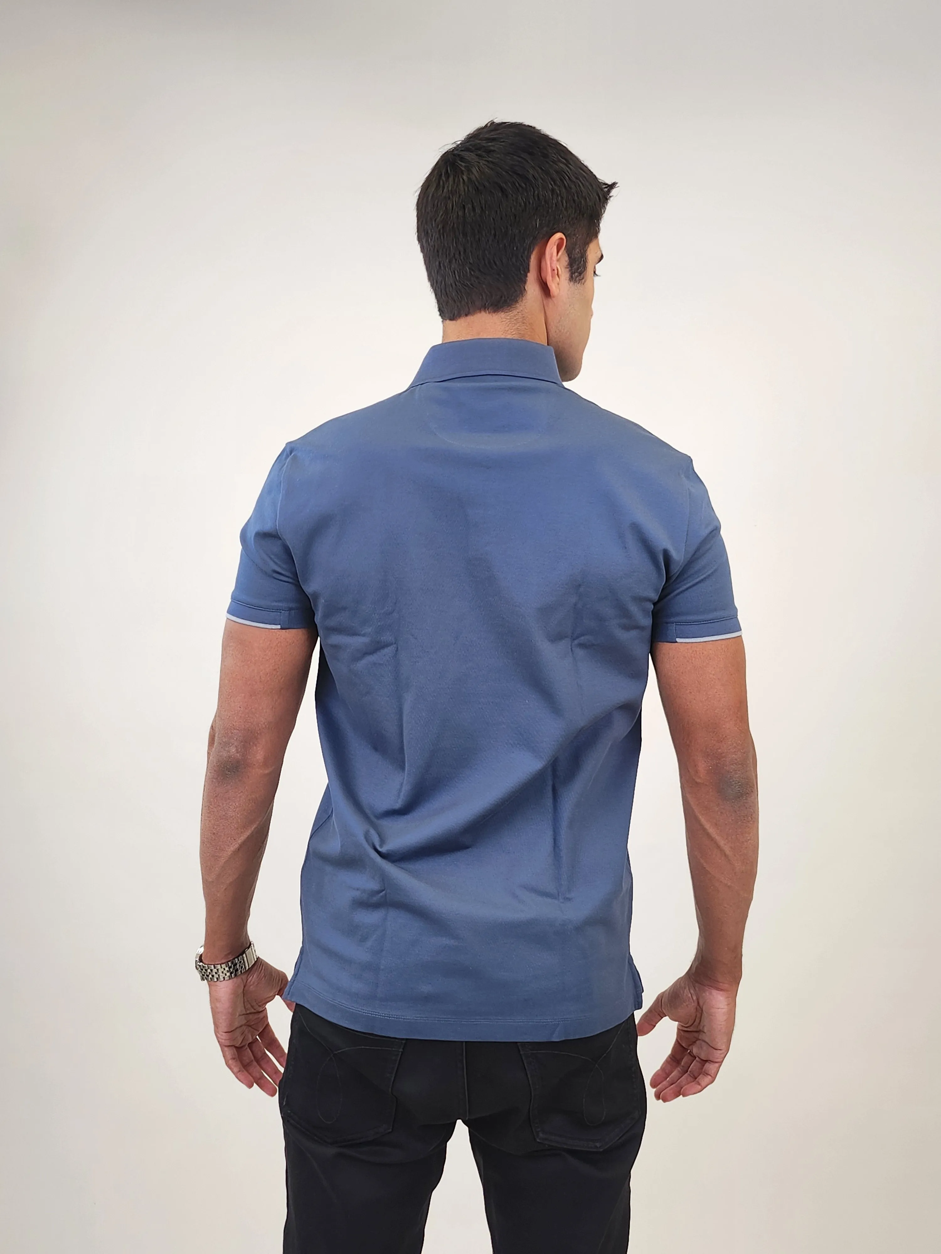 R2 Amsterdam Blue Solid Polo