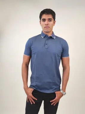 R2 Amsterdam Blue Solid Polo