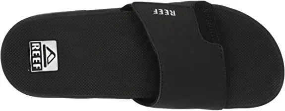 Reef Men's Fanning Slide Sandals- Black/ Silver