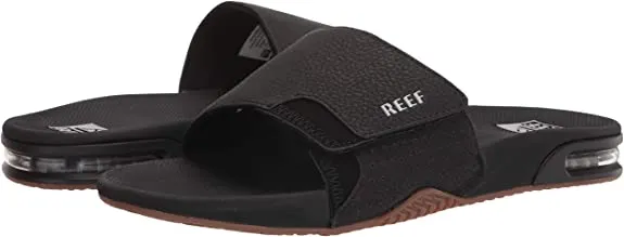 Reef Men's Fanning Slide Sandals- Black/ Silver