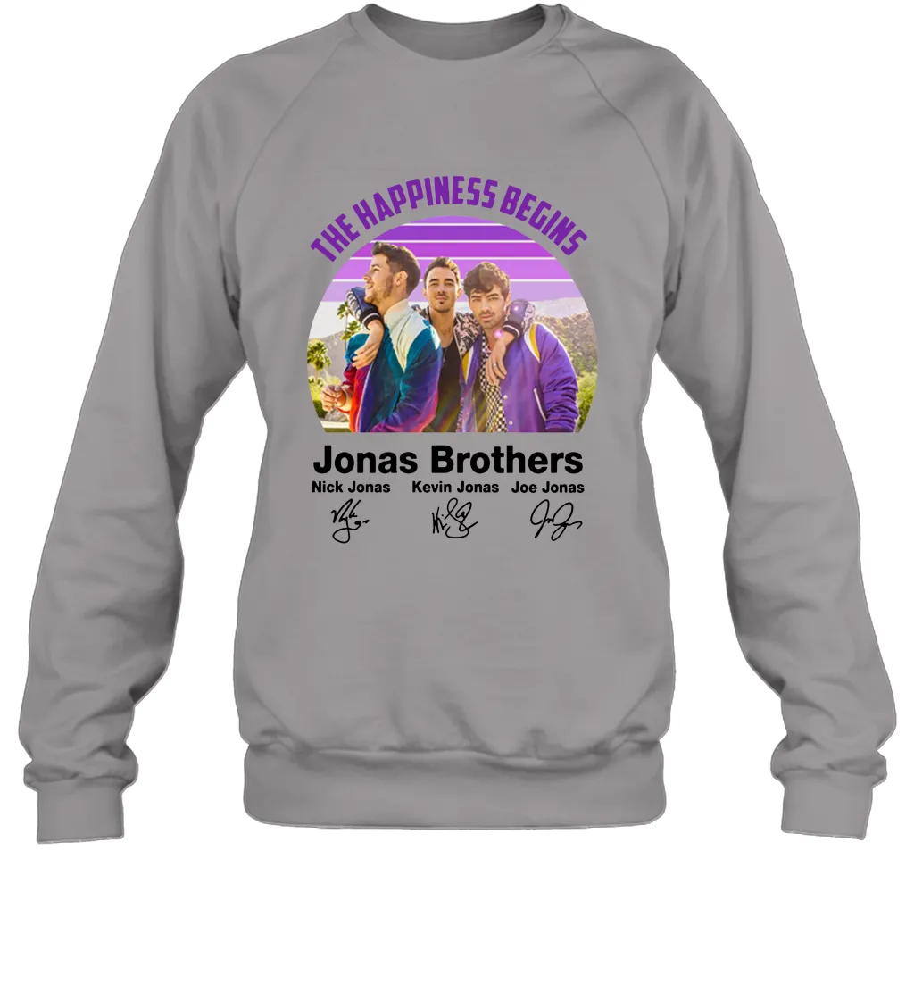 Signatures The Happiness Begins Jonas Brothers Shirt Crewneck Sweatshirt