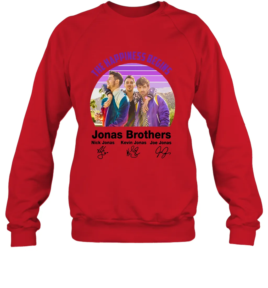 Signatures The Happiness Begins Jonas Brothers Shirt Crewneck Sweatshirt