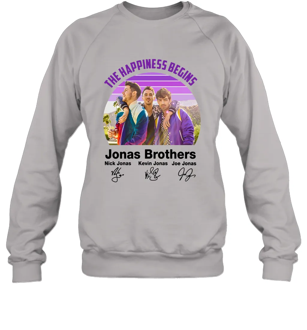 Signatures The Happiness Begins Jonas Brothers Shirt Crewneck Sweatshirt