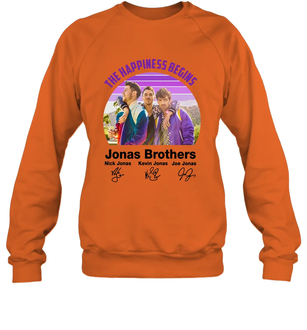 Signatures The Happiness Begins Jonas Brothers Shirt Crewneck Sweatshirt