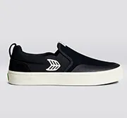 SLIP-ON PRO Black Suede and Canvas Ivory Logo Sneaker Women