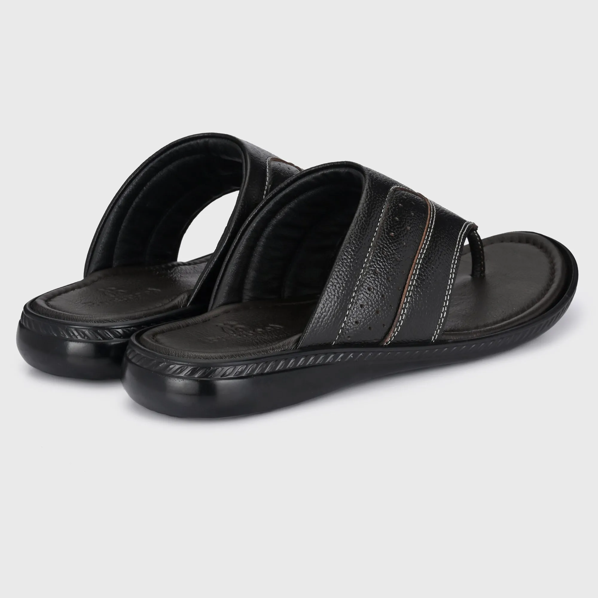 Stylish Serenity: Genuine Leather Slippers for Men