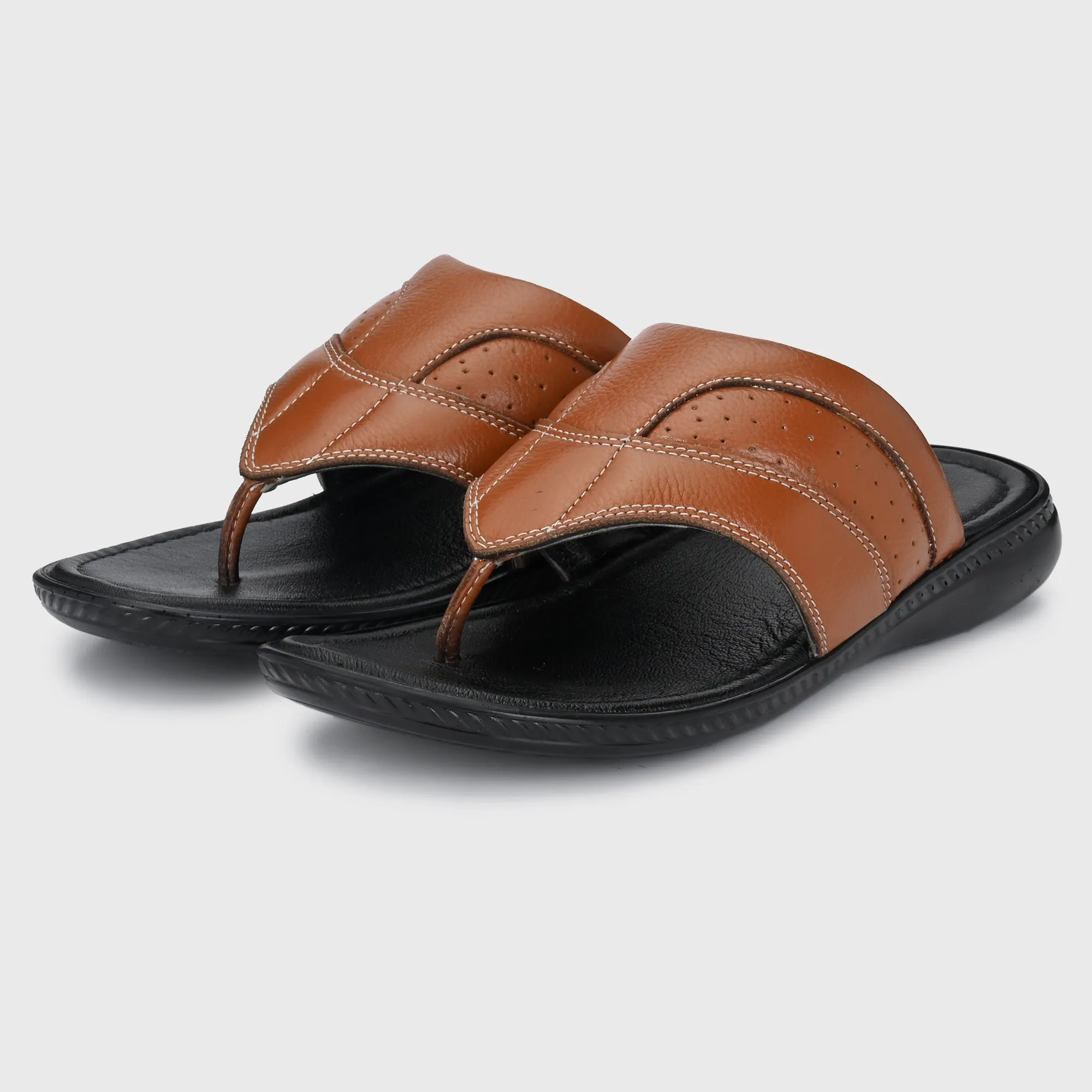 Stylish Serenity: Genuine Leather Slippers for Men