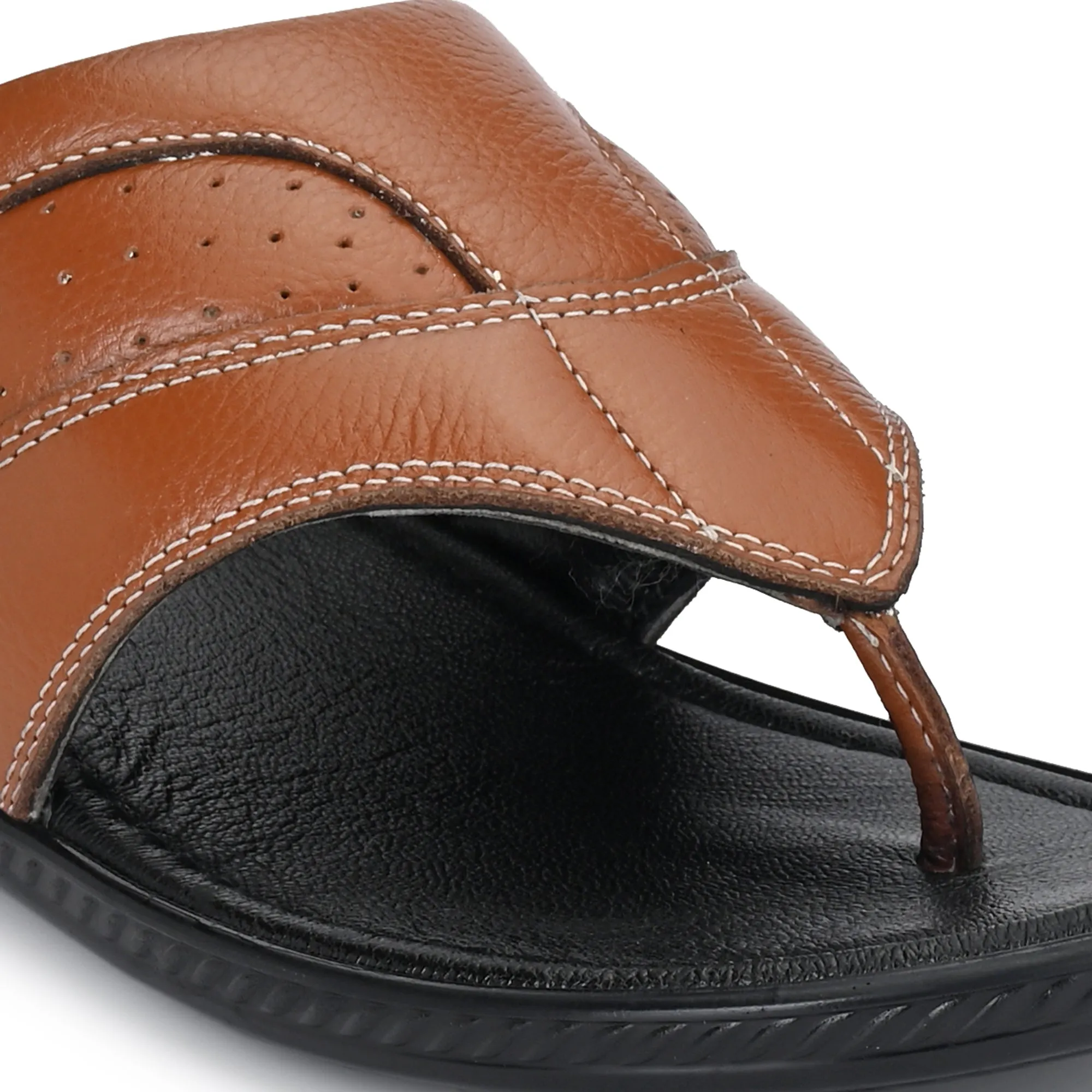 Stylish Serenity: Genuine Leather Slippers for Men
