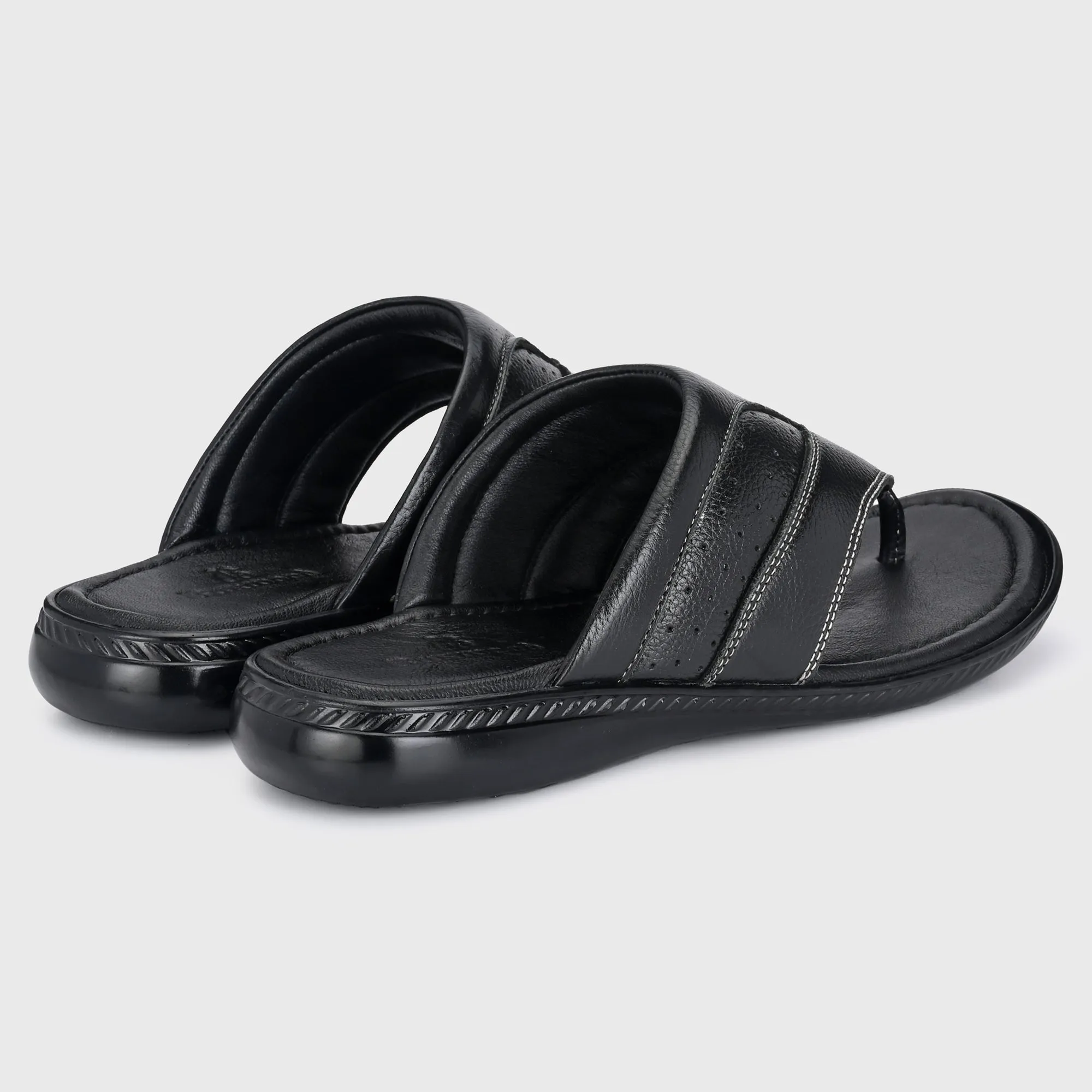 Stylish Serenity: Genuine Leather Slippers for Men