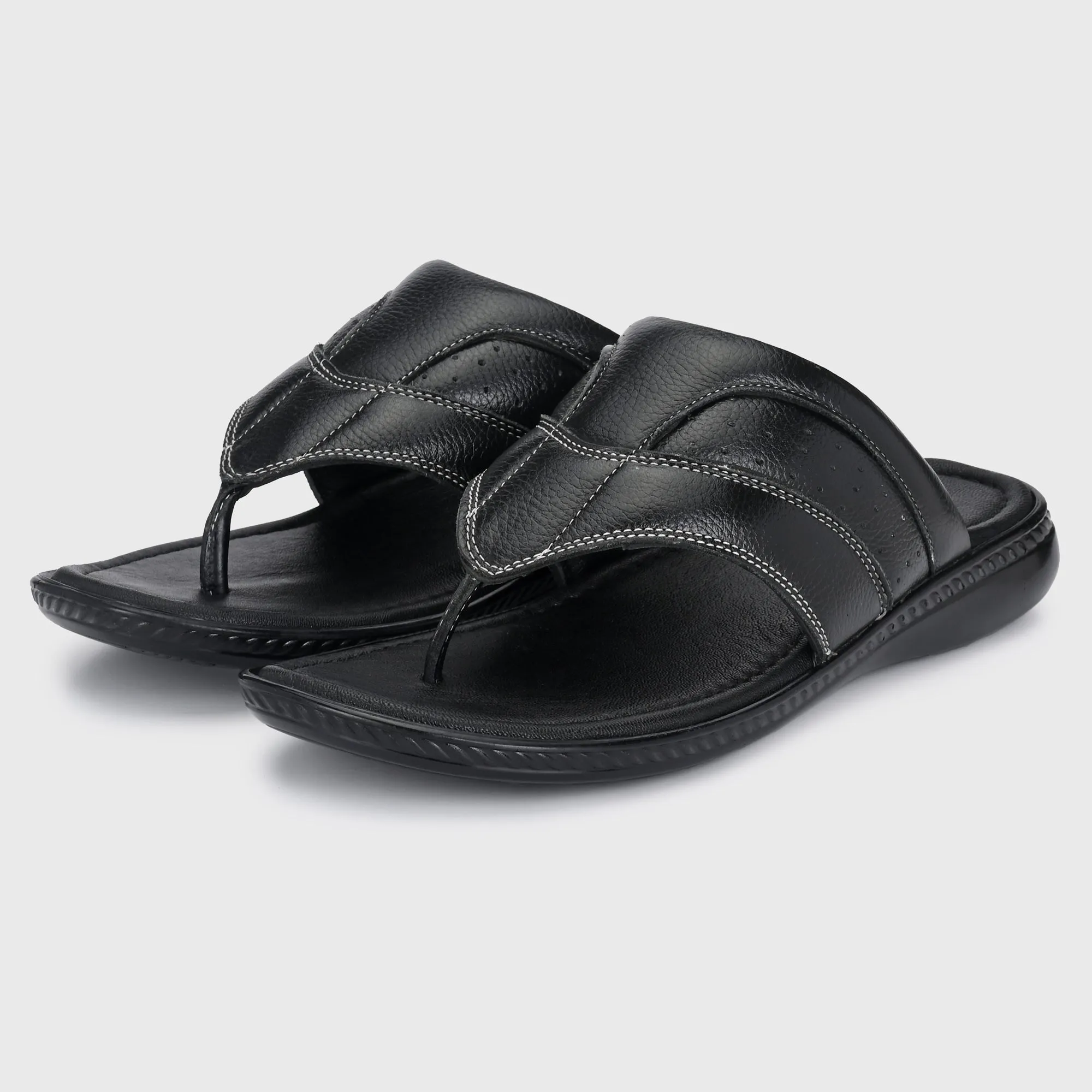 Stylish Serenity: Genuine Leather Slippers for Men