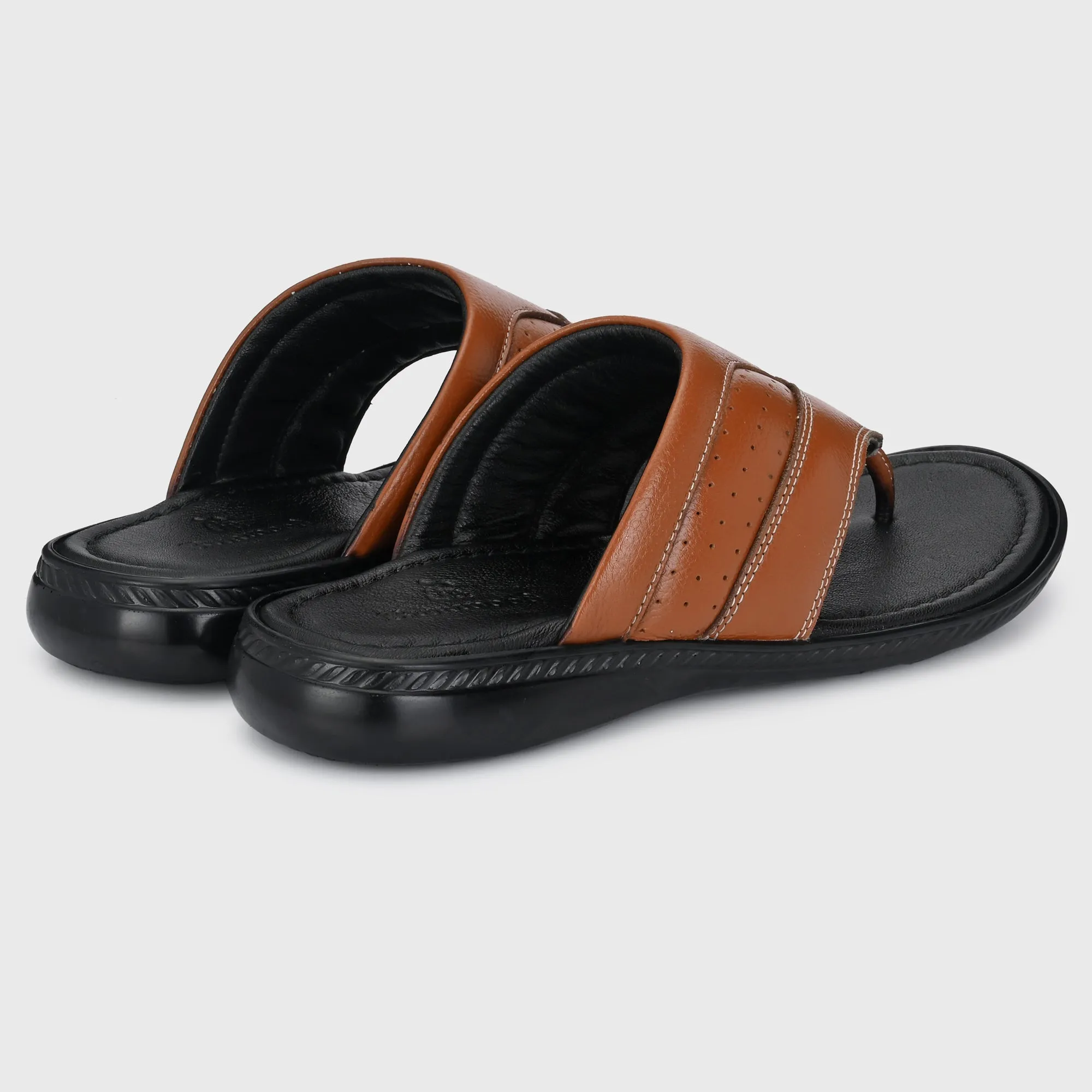 Stylish Serenity: Genuine Leather Slippers for Men