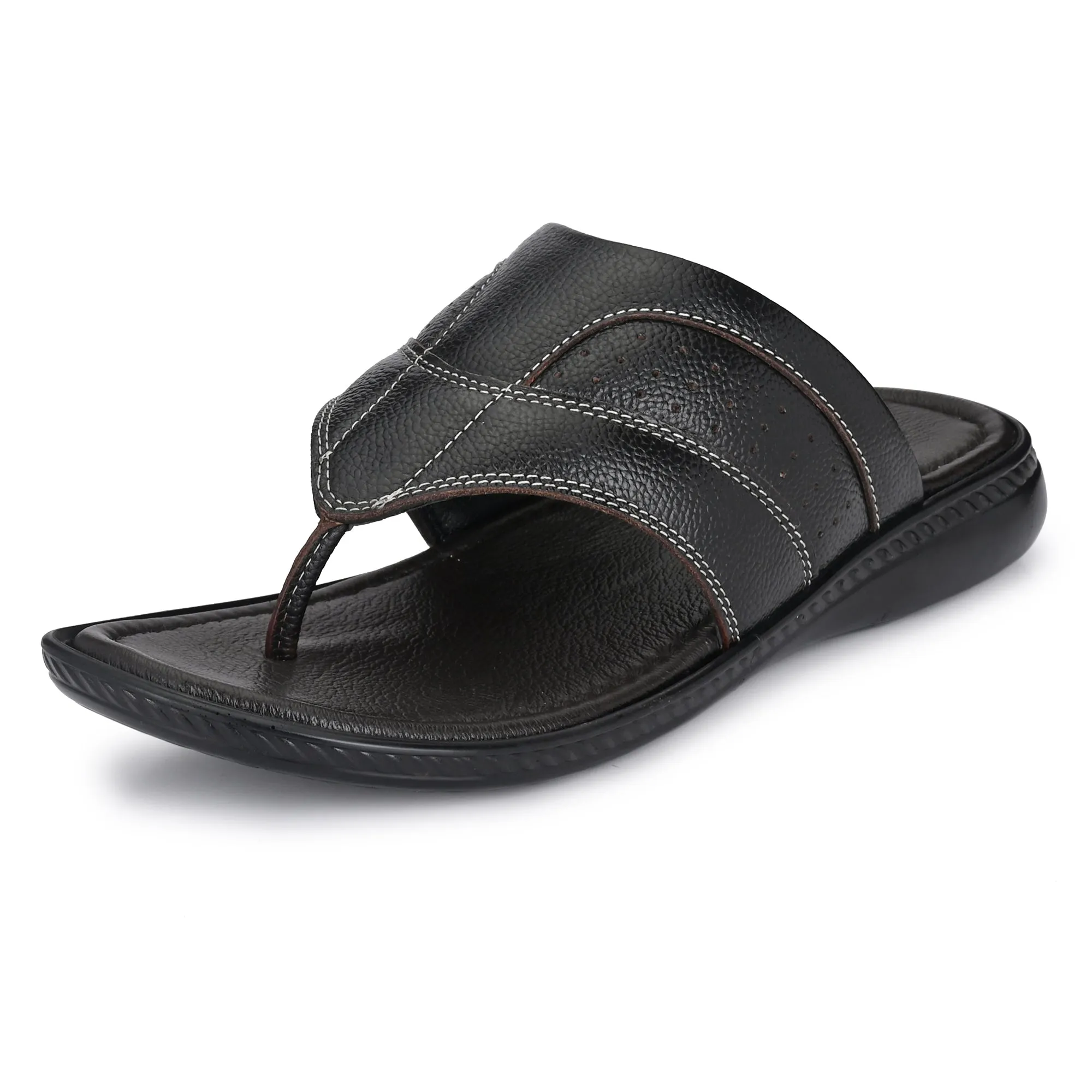 Stylish Serenity: Genuine Leather Slippers for Men