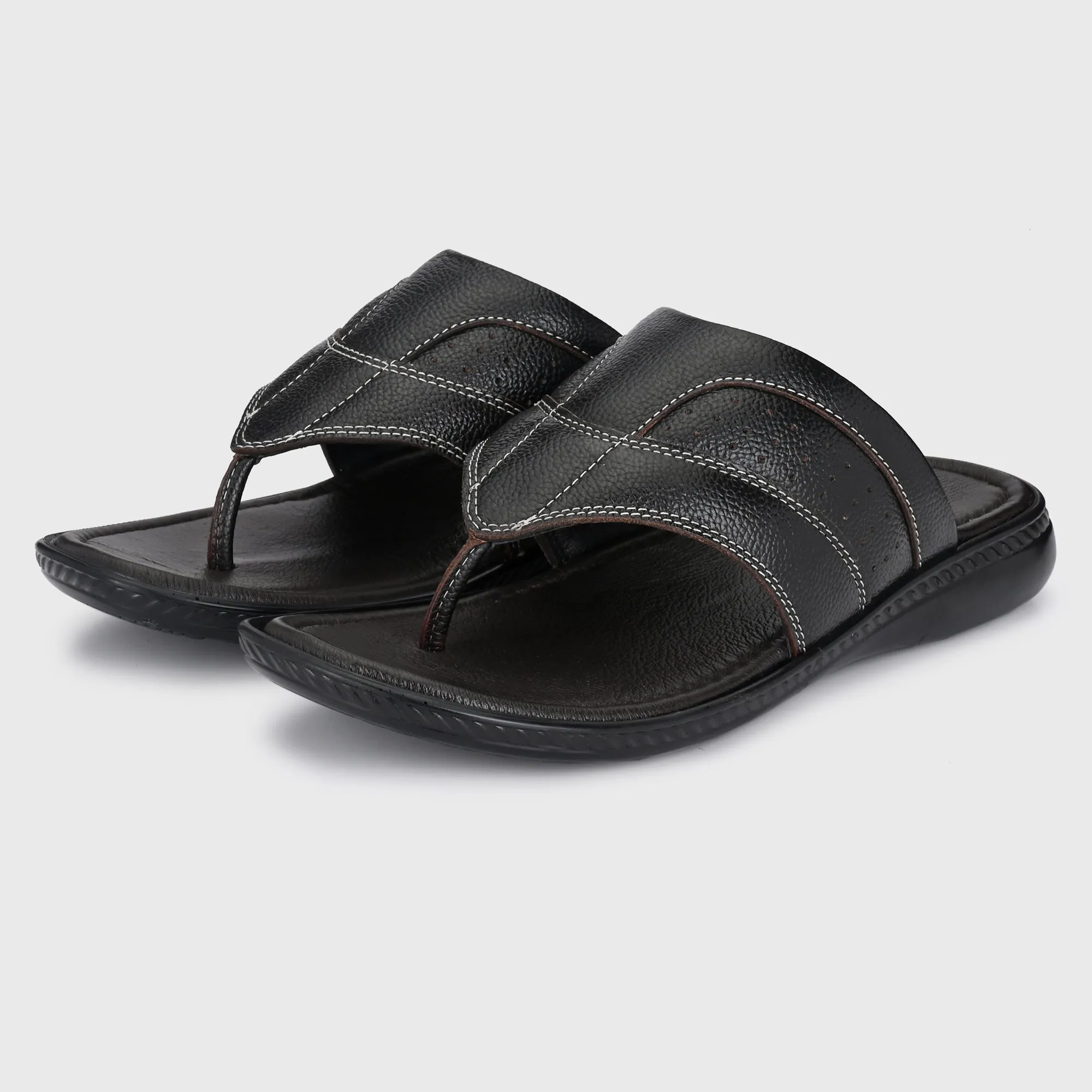 Stylish Serenity: Genuine Leather Slippers for Men