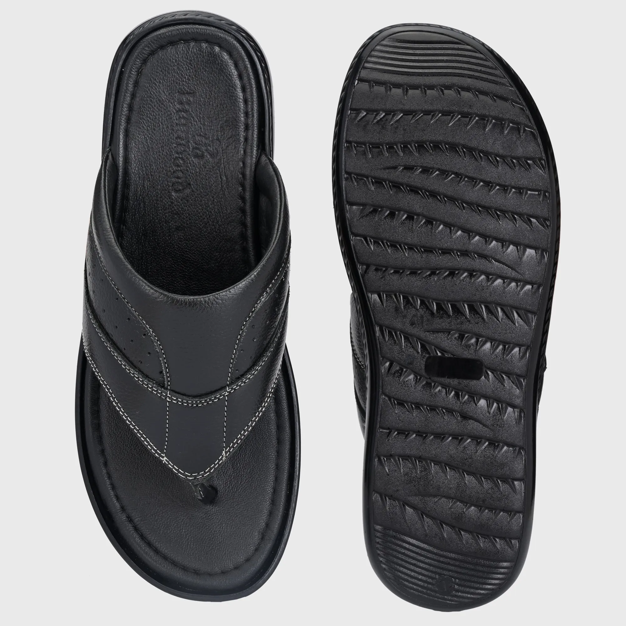 Stylish Serenity: Genuine Leather Slippers for Men