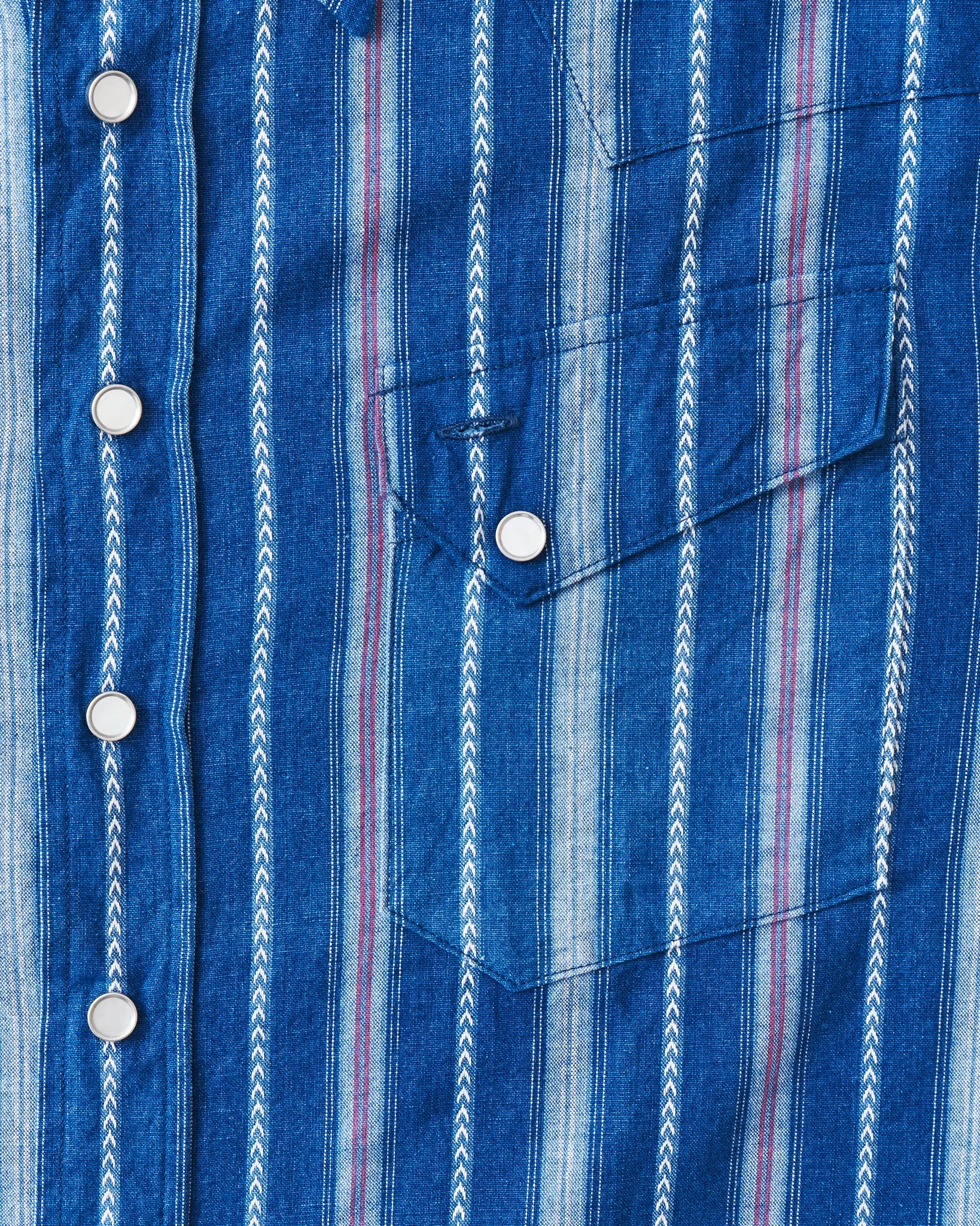 Sugar Cane & Co. Indigo Stripe Wester Shirt SC29246