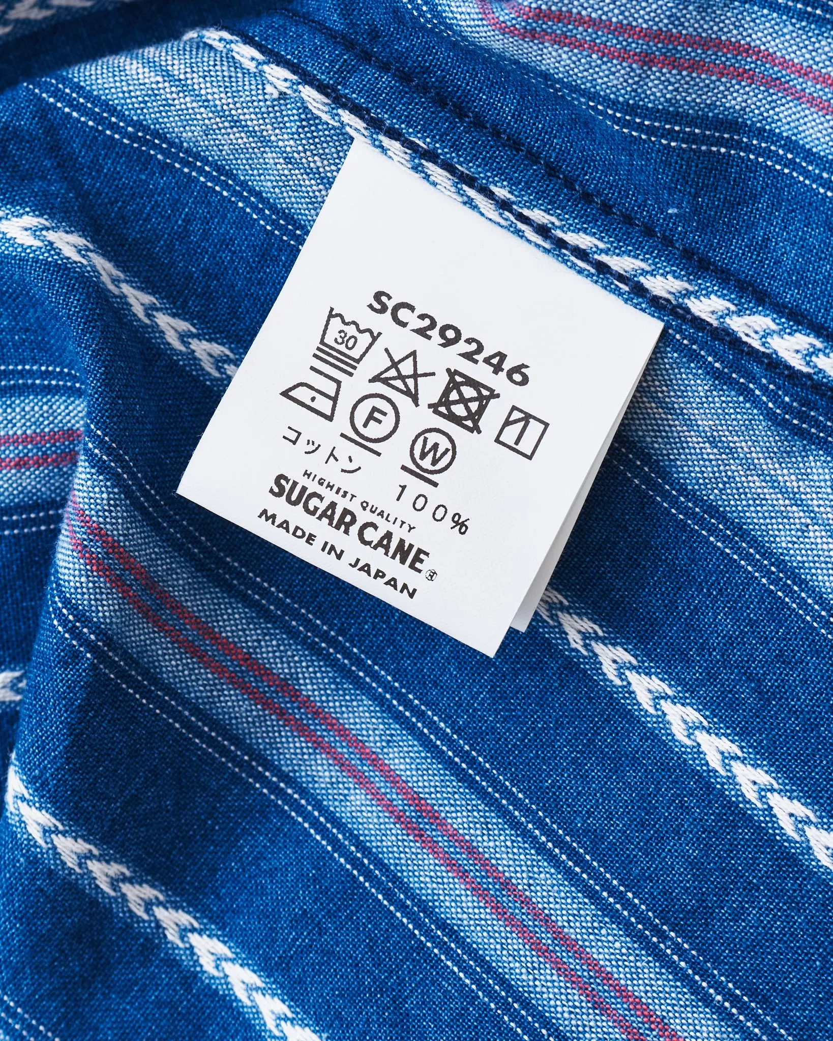 Sugar Cane & Co. Indigo Stripe Wester Shirt SC29246