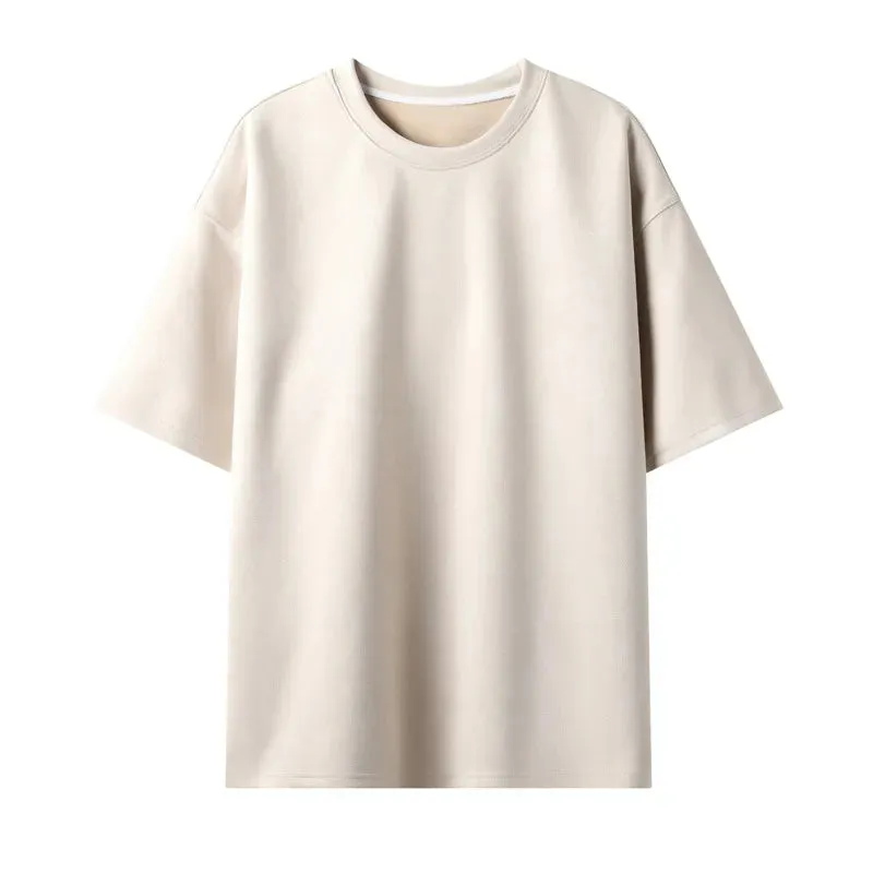 Summer Short Sleeved T Shirt for Men-Casual Loose O Neck Top