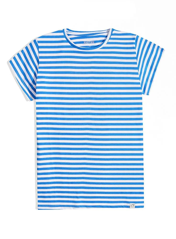 Turquoise Striped Short-Sleeve