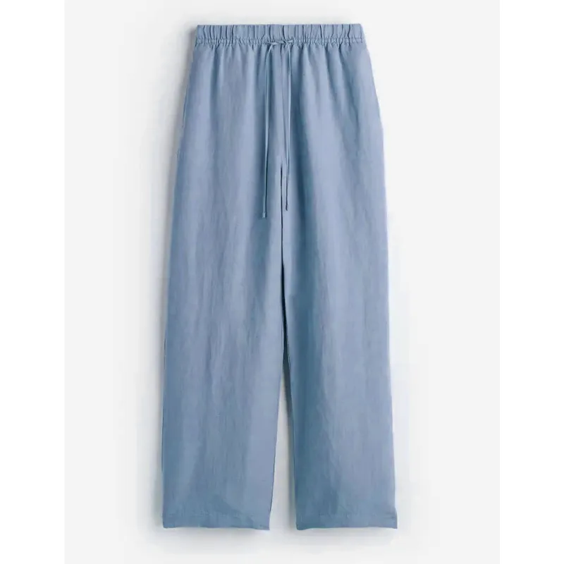 Versatile Drawstring Wide Trousers