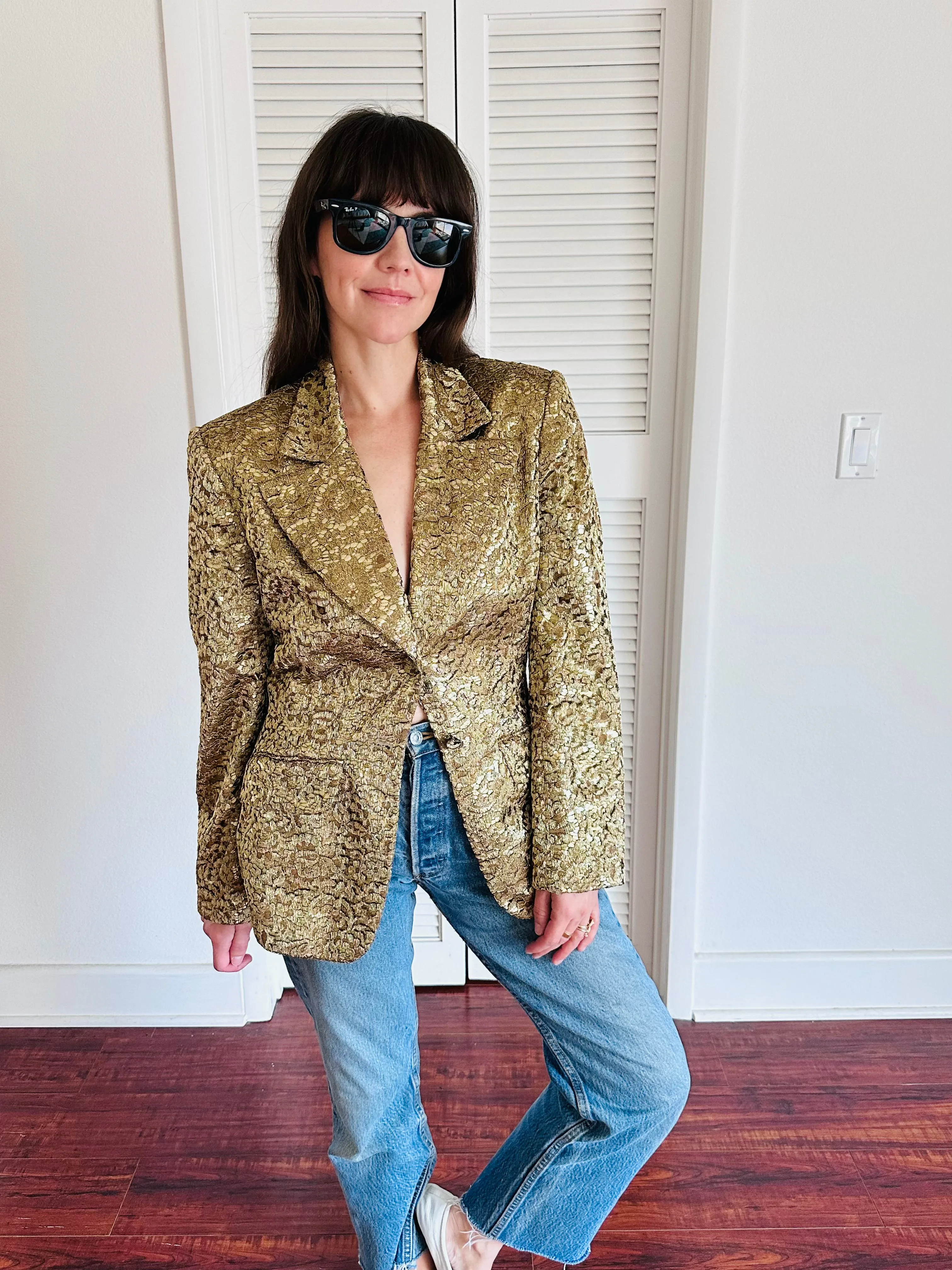 Vintage Sophie Sitbon Gold Lace Blazer