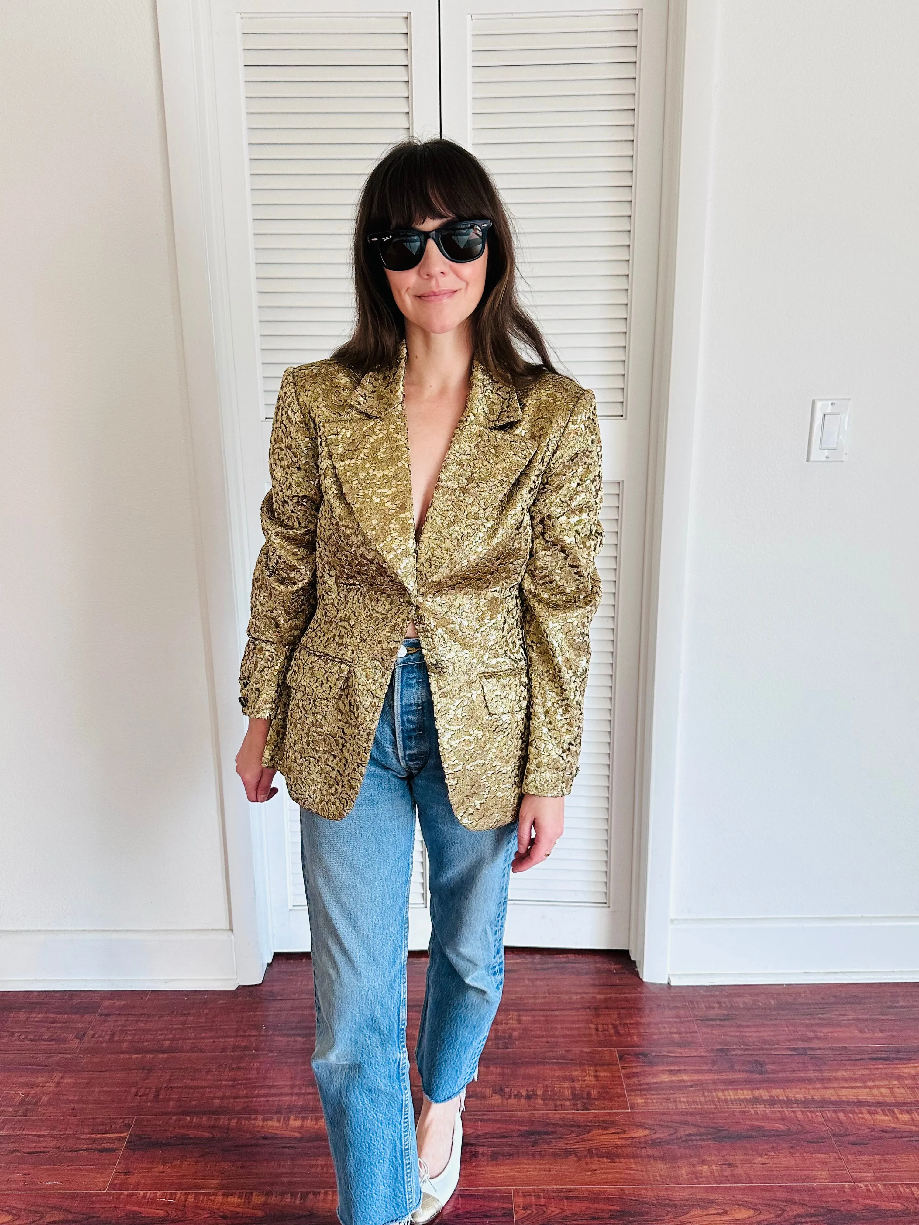 Vintage Sophie Sitbon Gold Lace Blazer