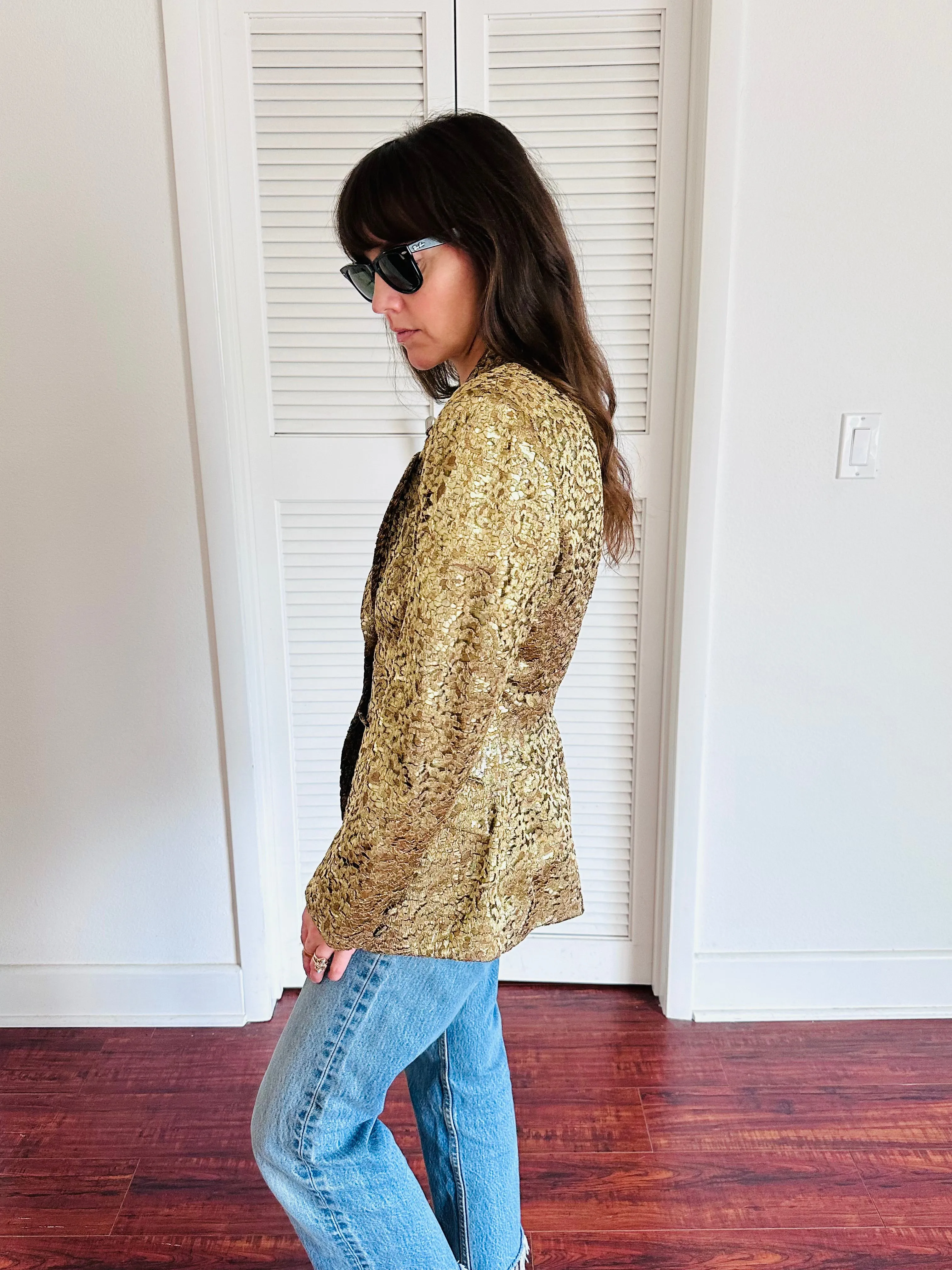 Vintage Sophie Sitbon Gold Lace Blazer