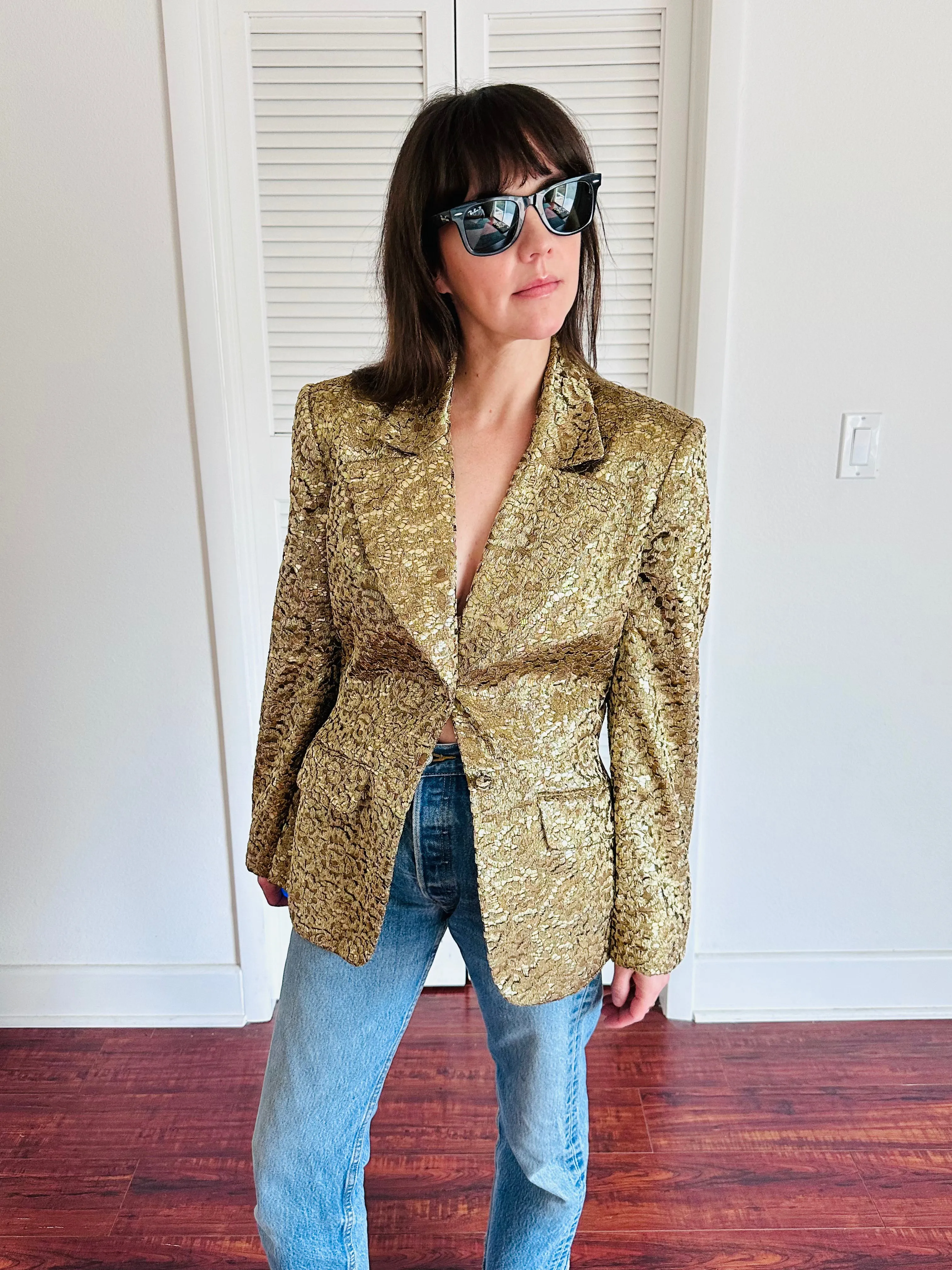 Vintage Sophie Sitbon Gold Lace Blazer