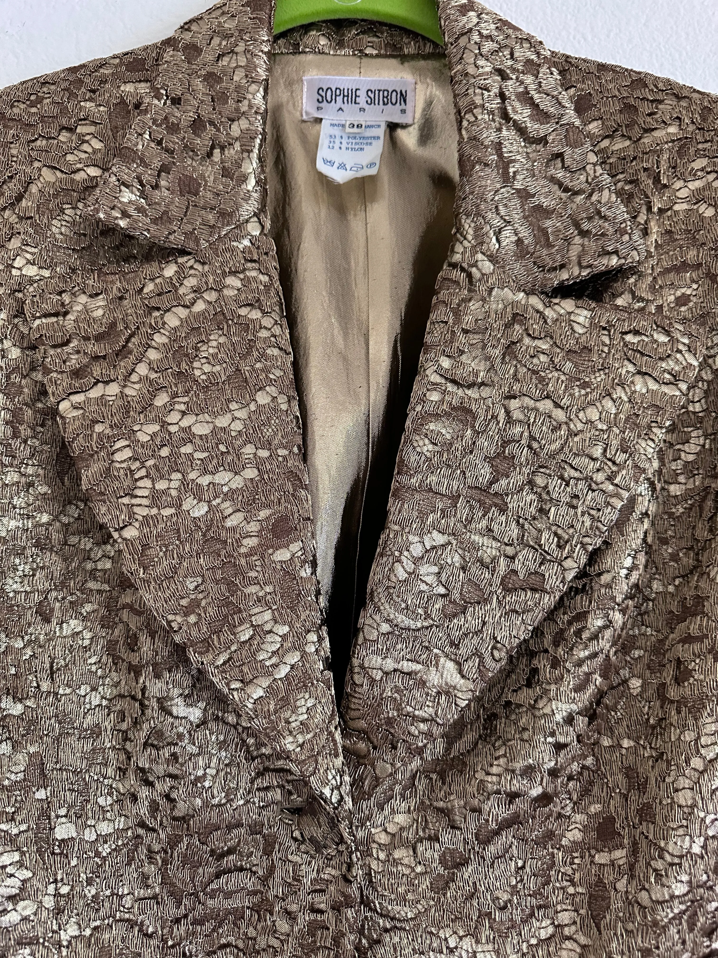 Vintage Sophie Sitbon Gold Lace Blazer