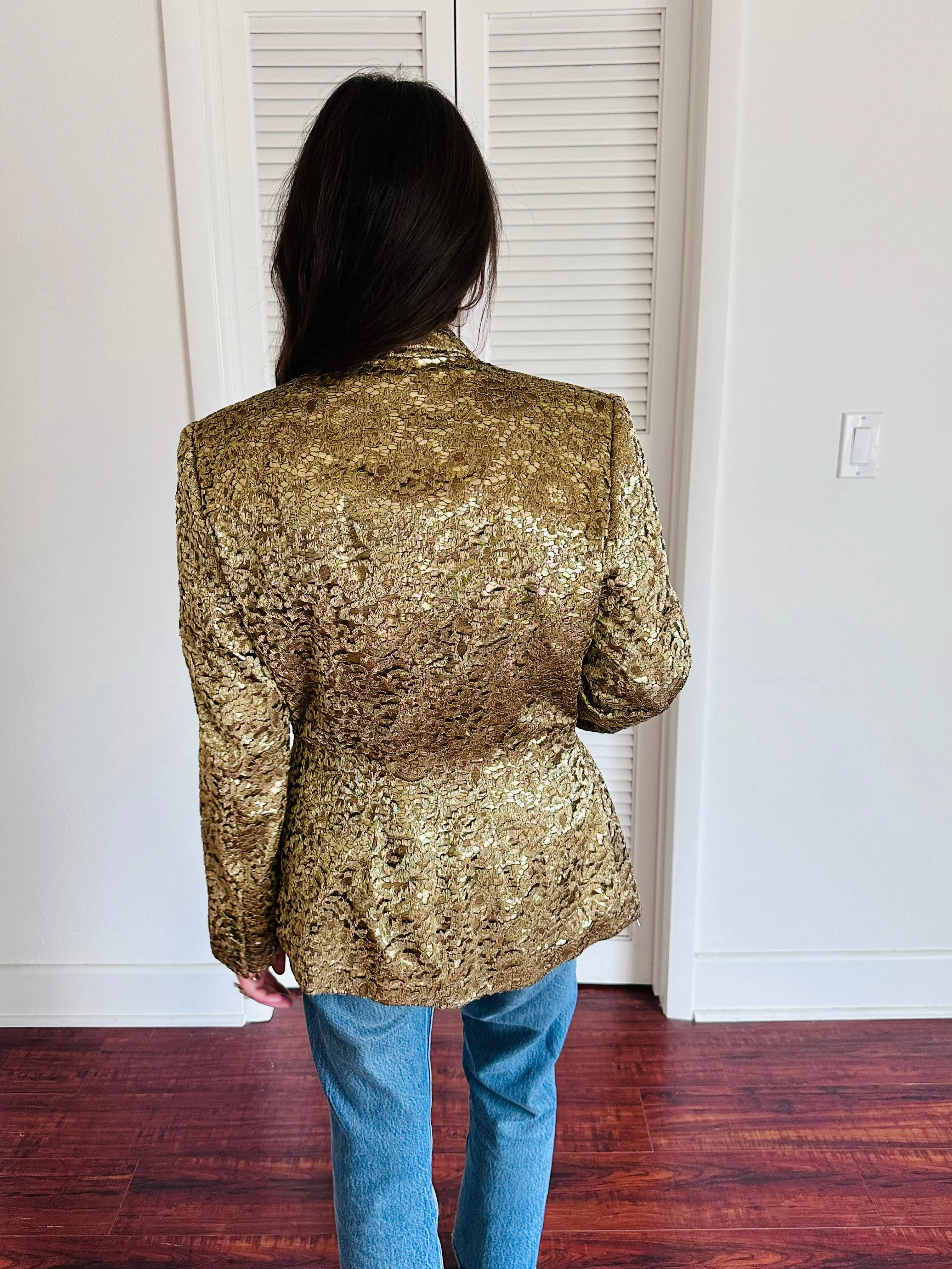 Vintage Sophie Sitbon Gold Lace Blazer