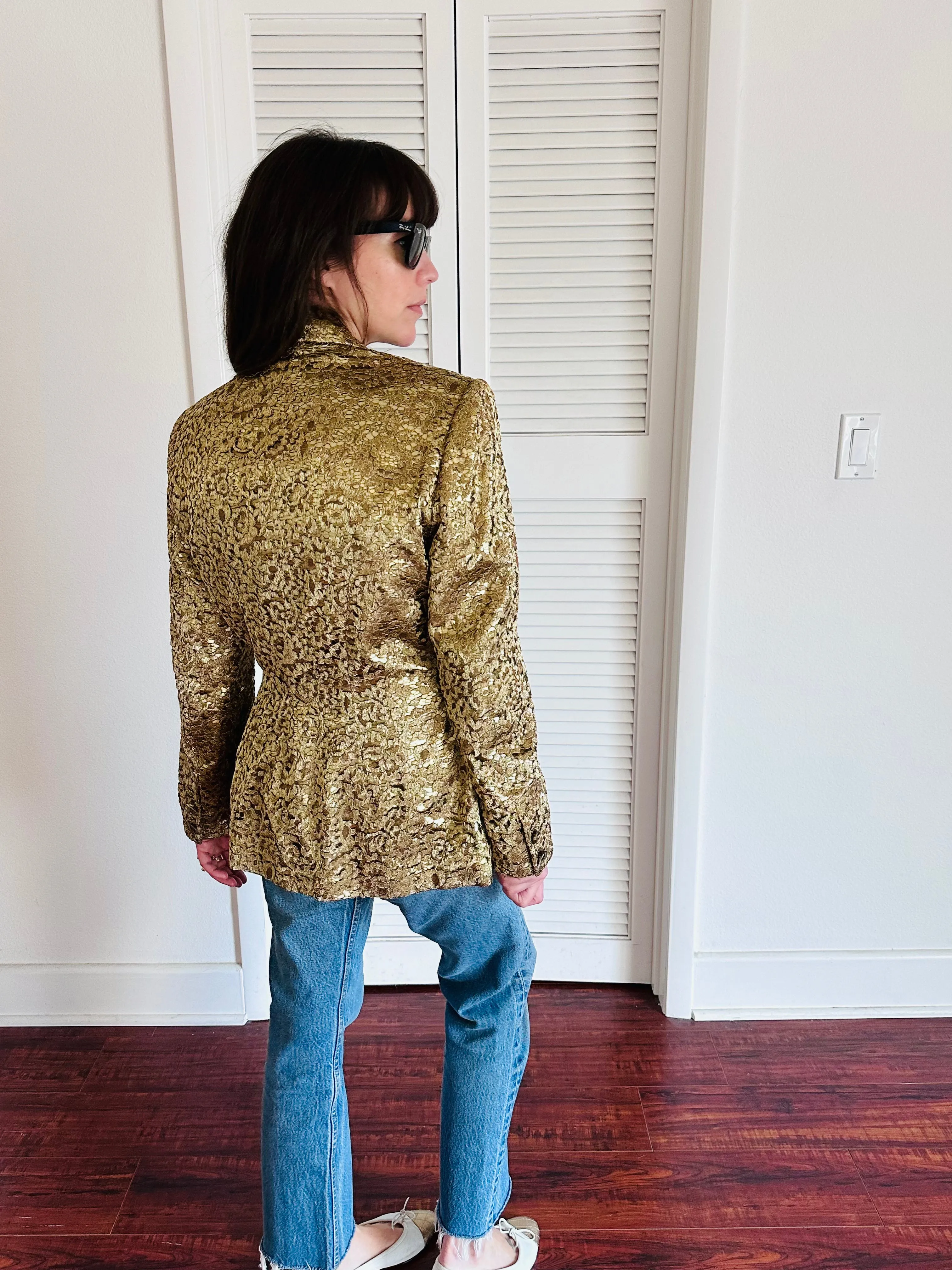 Vintage Sophie Sitbon Gold Lace Blazer